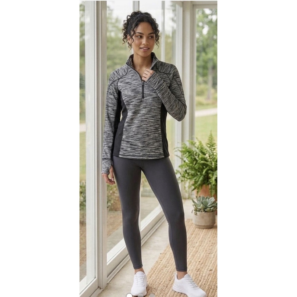 Women's Avalanche Apparel 1/4 Zip Hiking Active Wear Pullover Jacket Small Gray